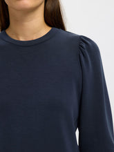 Load image into Gallery viewer, Selected Tenny Tencel puff sleeve sweatshirt Dark Sapphire - CW CW 
