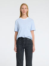 Load image into Gallery viewer, Selected Femme essential striped boxy t shirt Cornflower Blue
