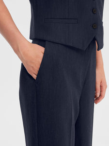 Selected Femme Rita tailored wide leg trouser Dark Sapphire Melange