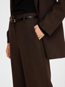 Selected Femme Frita Wide leg suit trouser Java Melange