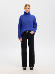 Selected Femme Gabriella high neck knit Dazzling Blue