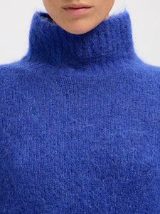 Selected Femme Gabriella high neck knit Dazzling Blue