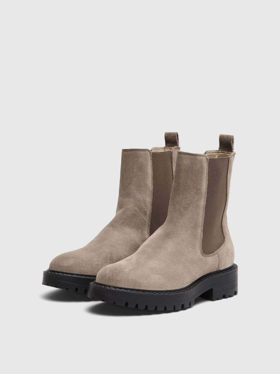 Selected Femme Vilma suede chelsea boot Greige