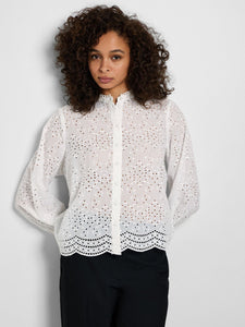 Selected Femme Tatiana broderie Anglaise blouse White