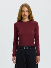 Load image into Gallery viewer, Selected Manja round neck top Tawny Port
