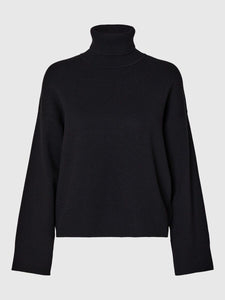 Selected Femme Kamma classic roll neck knit Black