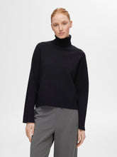 Load image into Gallery viewer, Selected Femme Kamma classic roll neck knit Black
