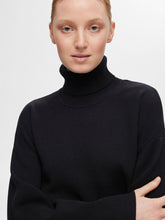 Load image into Gallery viewer, Selected Femme Kamma classic roll neck knit Black
