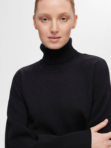 Selected Femme Kamma classic roll neck knit Black