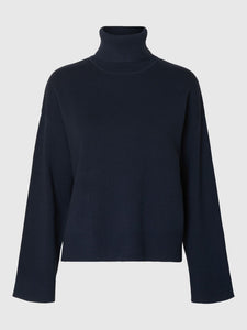 Selected Femme Kamma roll neck knit Dark Sapphire