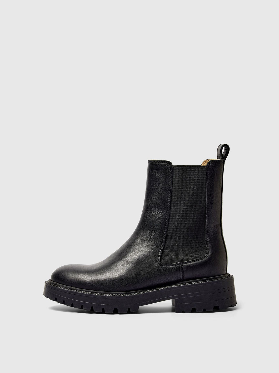 Selected Femme Vilma leather chelsea boots Black