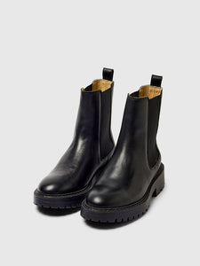 Selected Femme Vilma leather chelsea boots Black