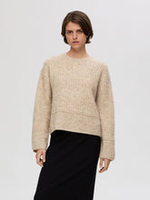 Load image into Gallery viewer, Selected Femme Alva structured jacquard knit Irish Cream
