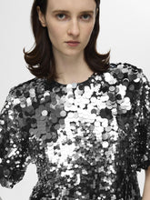 Load image into Gallery viewer, Selected Femme Tana graduated sequin top Silver
