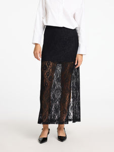 Selected Femme Mista Ankle lace skirt Black