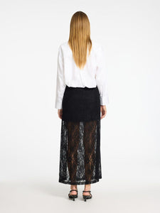 Selected Femme Mista Ankle lace skirt Black