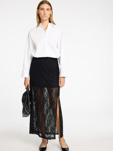 Selected Femme Mista Ankle lace skirt Black