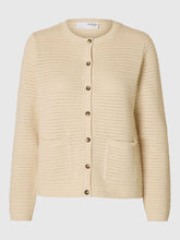 Load image into Gallery viewer, Selected Femme Vinna cotton knit cardigan Birch
