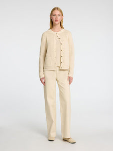 Selected Femme Vinna cotton knit cardigan Birch