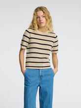 Load image into Gallery viewer, Selected Femme Vinna textured stripe S/S knit Birch
