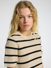 Load image into Gallery viewer, Selected Femme Vinna textured stripe S/S knit Birch
