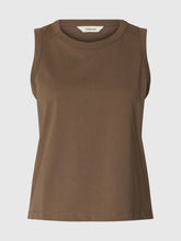 Load image into Gallery viewer, Selected Essential cotton boxy tank Choc Chip - CW CW 
