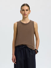 Load image into Gallery viewer, Selected Essential cotton boxy tank Choc Chip - CW CW 
