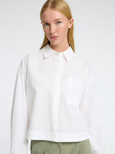 Selected Femme Fastha boxy cropped cotton shirt Bright White