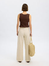 Load image into Gallery viewer, Selected Femme Johanne striped belted long trousers Birch
