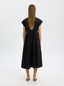 Selected Femme Ally tie front midi dress Black