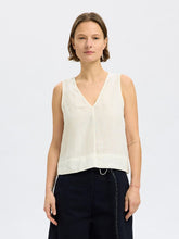 Load image into Gallery viewer, Selected Femme Linna sleeveless reversible organic linen top Ivory
