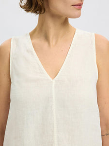 Selected Femme Linna sleeveless reversible organic linen top Ivory