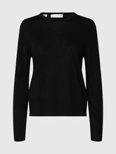 Load image into Gallery viewer, Selected Femme Thea Merino wool jumper Black
