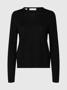 Selected Femme Thea Merino wool jumper Black