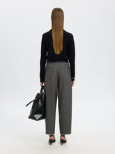 Load image into Gallery viewer, Selected Femme Alma barrel leg tailored trouser Black Multi

