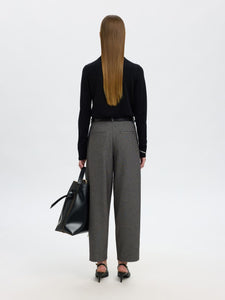 Selected Femme Alma barrel leg tailored trouser Black Multi