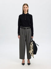 Load image into Gallery viewer, Selected Femme Alma barrel leg tailored trouser Black Multi
