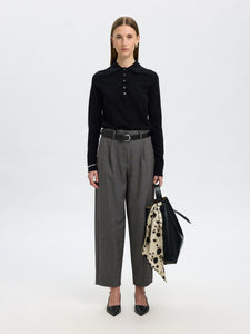 Selected Femme Alma barrel leg tailored trouser Black Multi