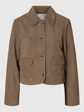 Load image into Gallery viewer, Selected Femme Kaya suede jacket Funghi
