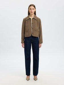 Selected Femme Kaya suede jacket Funghi
