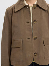 Load image into Gallery viewer, Selected Femme Kaya suede jacket Funghi
