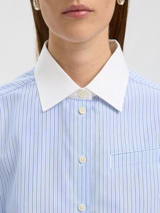 Selected Femme Ilina contrast shirt Cashmere Blue Stripes