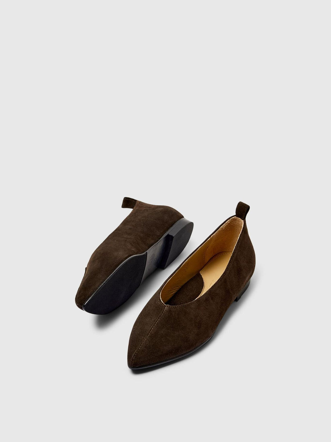 Selected Femme Whitney suede ballerina shoe Delicioso