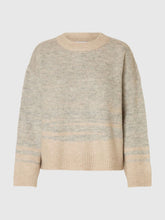 Load image into Gallery viewer, Selected Falva linear jacquard knit Melange Birch
