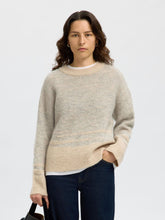 Load image into Gallery viewer, Selected Falva linear jacquard knit Melange Birch
