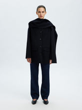 Load image into Gallery viewer, Selected Femme Pam pinstripe jacket detachable Scarf dark Sapphire
