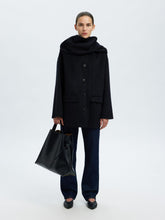 Load image into Gallery viewer, Selected Femme Pam pinstripe jacket detachable Scarf dark Sapphire
