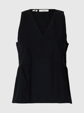 Load image into Gallery viewer, Selected Blair V neck peplum top Black - CW CW 
