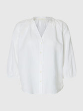 Load image into Gallery viewer, Selected Cleo-Alberta linen blend shirt Bright White - CW CW 
