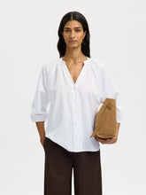 Load image into Gallery viewer, Selected Cleo-Alberta linen blend shirt Bright White - CW CW 
